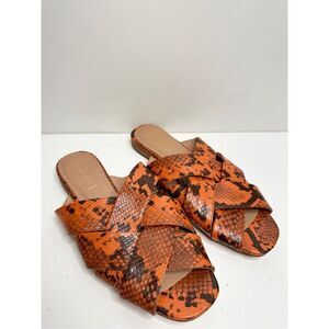 TOPSHOP Sandals‎ Womens Size 7.5 Hop Cross Slide Snake Print